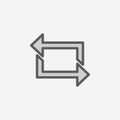 replay mark field outline icon. Element of 2 color simple icon. Thin line icon for website design and development, app development