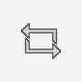 replay mark field outline icon. Element of 2 color simple icon. Thin line icon for website design and development, app development