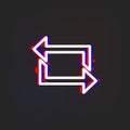 Replay mark glytch icon. Simple thin line, outline vector of web icons for ui and ux, website or mobile application