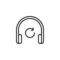 Replay music line icon