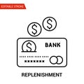 Replenishment Icon. Thin Line Vector Illustration Royalty Free Stock Photo