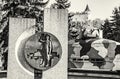 Armored train Hurban with sculpture and castle in Zvolen, Slovak