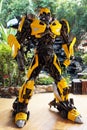 The Replica of Bumblebee robot statue from Transformer at Wat samarn temple