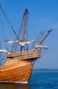 Replica carrack medieval sailing ship. Royalty Free Stock Photo