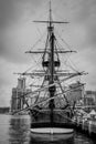 Replica Cook's sailing ship - HM Bark Endeavour Royalty Free Stock Photo