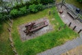 A replica English Civil War cannon at Morgans Mount on the Chester city walls Royalty Free Stock Photo