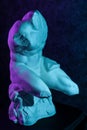 Gypsum copy of Belvedere Torso statue for artists. Replica of a famous ancient Greek fragmentary marble sculpture of