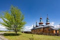 Replica of the historic Orthodox church of the Protection of the Holy Virgin, wooden, in the Lemko style