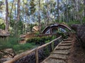 Replica of the hobbit house in the forest, located in Yogyakarta, Indonesia