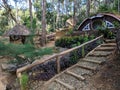 Replica of the hobbit house in the forest, located in Yogyakarta, Indonesia