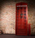 Replica iconic British telephone booth Royalty Free Stock Photo