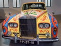 Replica of John Lennons decorated Rolls Royce at Malaga automobile museum.