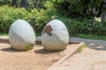 Replica of large dinosaur eggs