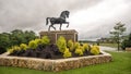 Replica of Leonardo da Vinci`s horse that never was in Southlake, Texas.