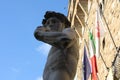 Replica of Michelangelo`s David statue against blue sky, Florence, Italy