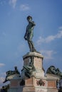 Replica of Michelangelo's David Statue in Michelangelo Square in Florence, Italy Royalty Free Stock Photo