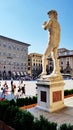 A replica of Michelangelo& x27;s David placed outside of Palazzo Vecc