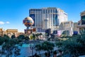 replica of a Montgolfier balloon heralds the Paris Las Vegas Hotel on the Las Vegas Strip Royalty Free Stock Photo
