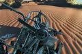 Replica of postapocalyptic motorbike from movie Mad Max: Fury Road