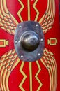 Detail of a replica of a Roman legionary shield Royalty Free Stock Photo