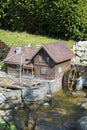 Replica of rural landscape, wooden watermill, Podlasie village, Inwald, Poland