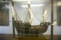 A replica of the Santa Maria sailing ship at 15th-century Franciscan Monasterio de Santa MarÃ¯Â¿Â½a de la RÃ¯Â¿Â½bida, Palos de la Front Royalty Free Stock Photo