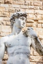 Replica of Statue of David by Michelangelo placed at the Piazza della Signoria in Florence Royalty Free Stock Photo