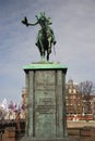 Replica of statue of King Willem II on the buitenhof in city Center of The Hauge, the original is in Tilburg Royalty Free Stock Photo