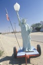 Replica of the Statue of Liberty on the roadside, California