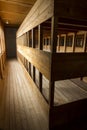 Replica triple bunks. Dachau Concentration Camp. Royalty Free Stock Photo