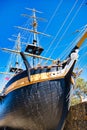 Replica of a wooden sailing ship from the beginning of the 19th centrury Royalty Free Stock Photo