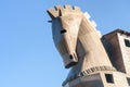 Replica of wooden Trojan horse in ancient city Troy. Turkey