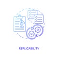 Replicability concept icon