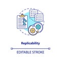 Replicability concept icon