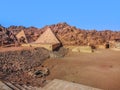 Replicas of the Egyptian pyramids in the Sinai desert near Sharm El Sheikh