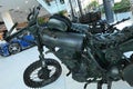 Replicas of postapocalyptic motorbikes from movie Mad Max: Fury Road, made of scrap metal