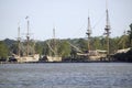 Replicas of The Susan Constant, Godspeed and Discovery ship Royalty Free Stock Photo