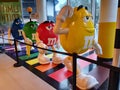 Replicating The Beatles Abbey Road album cover. An M&M promotional display in London