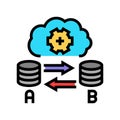 replication database color icon vector illustration