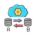replication database color icon vector illustration