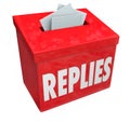 Replies Box Collecting Responses Suggestions Feedback Royalty Free Stock Photo