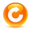 Reply arrow icon glassy orange round button Royalty Free Stock Photo