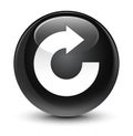 Reply arrow icon glassy black round button Royalty Free Stock Photo