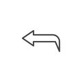 Reply arrow outline icon