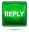 Reply Neon Light Green Square Button Royalty Free Stock Photo