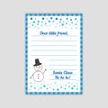 Reply letter from Santa Claus to child. Christmas mail blank isolated Royalty Free Stock Photo