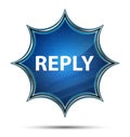 Reply magical glassy sunburst blue button