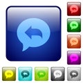 Reply message color square buttons Royalty Free Stock Photo