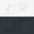 Reply, mobile, signal icon - Vector. Artificial intelligence neumorphic style vector icon