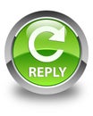 Reply (rotate arrow icon) glossy green round button